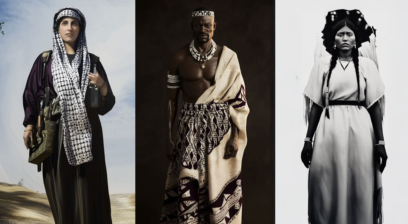 AI renderings of ancestral figures inspired by Sultan Sharrief's DNA heritage research
