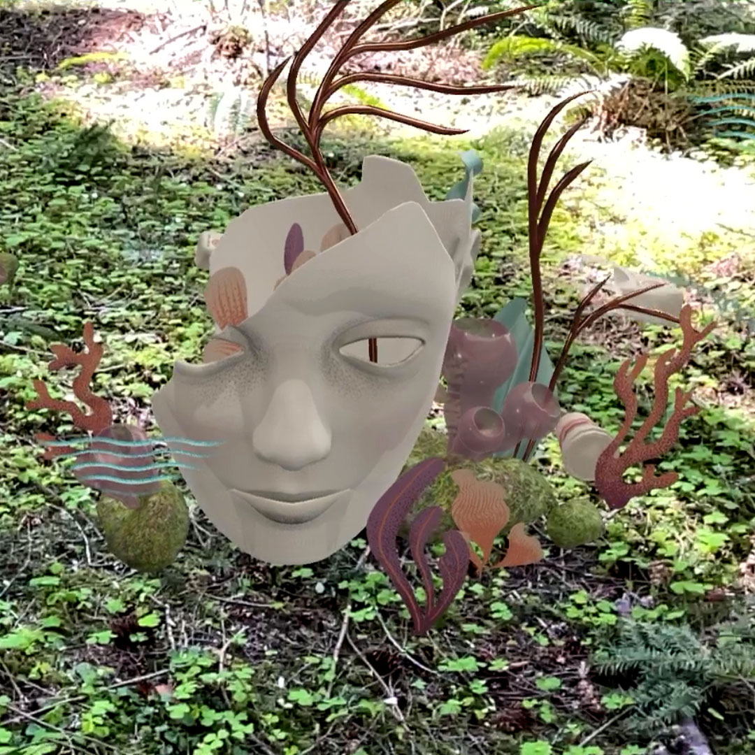 Earth Day AR — forest face close-up detail three