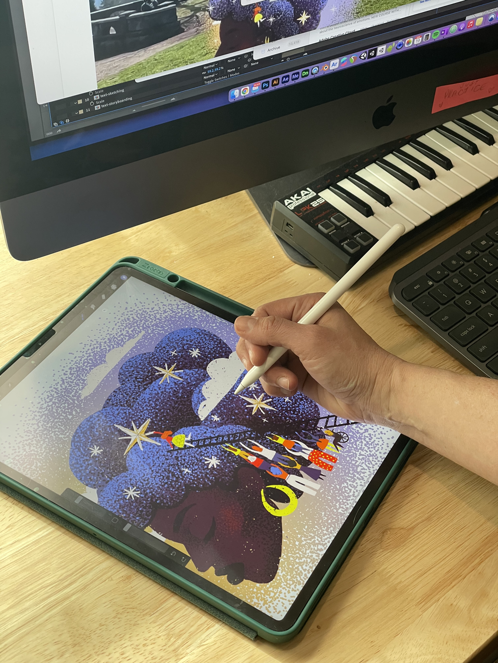 International Women's Day — illustration drawing process, figure one