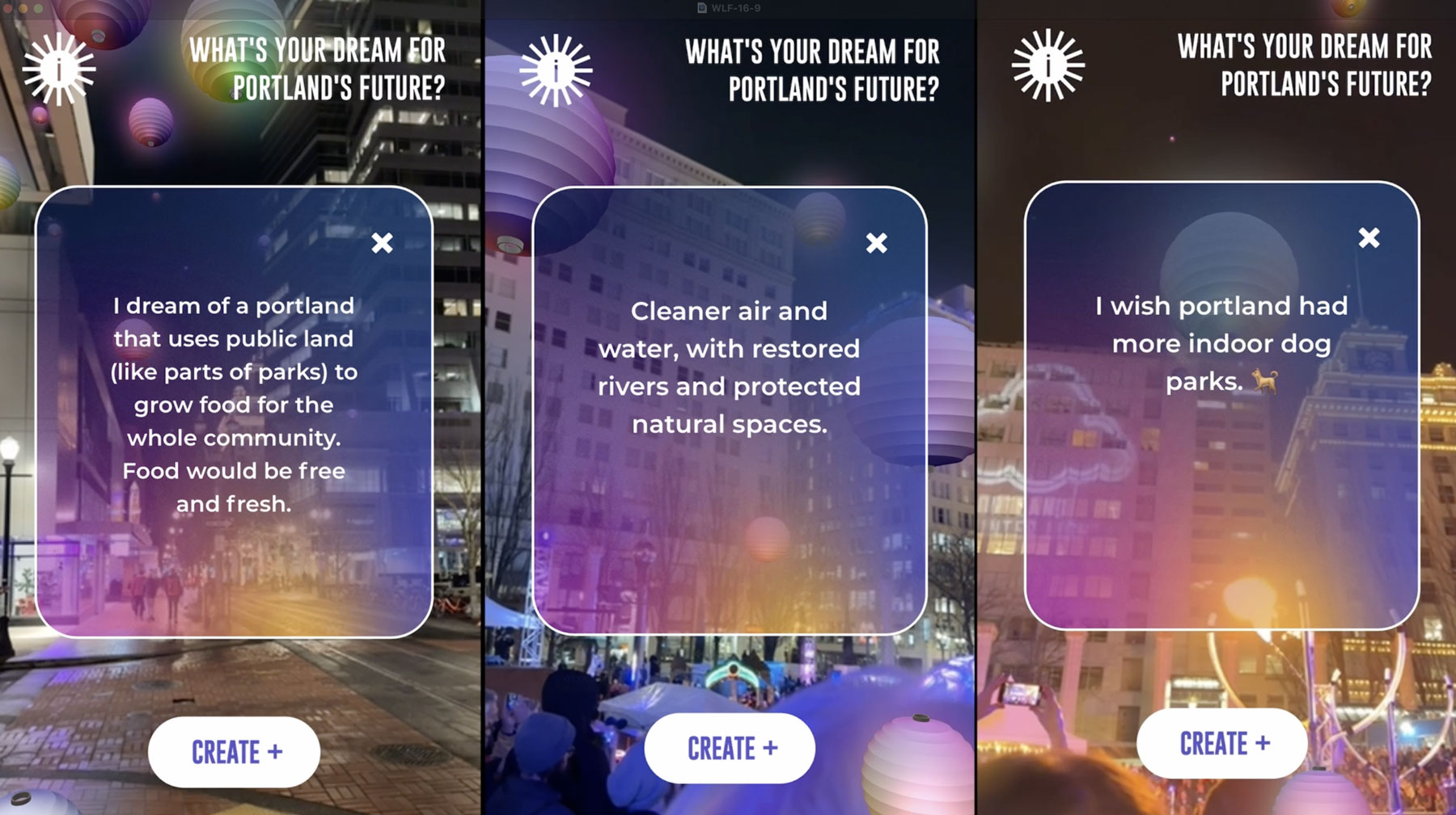 AR experience on a mobile phone — releasing a virtual lantern