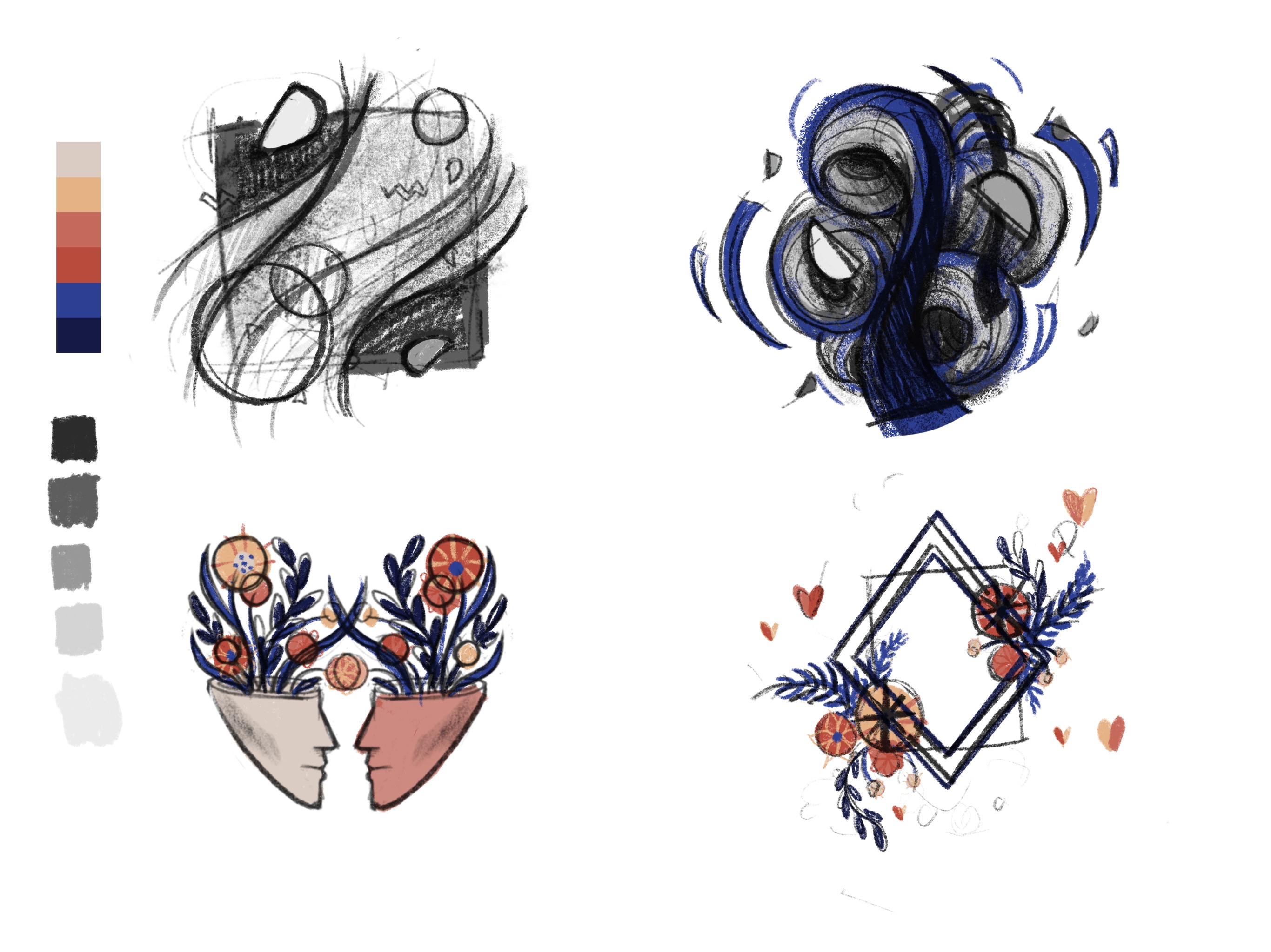 AR Valentines — colored storyboard showing final visual direction