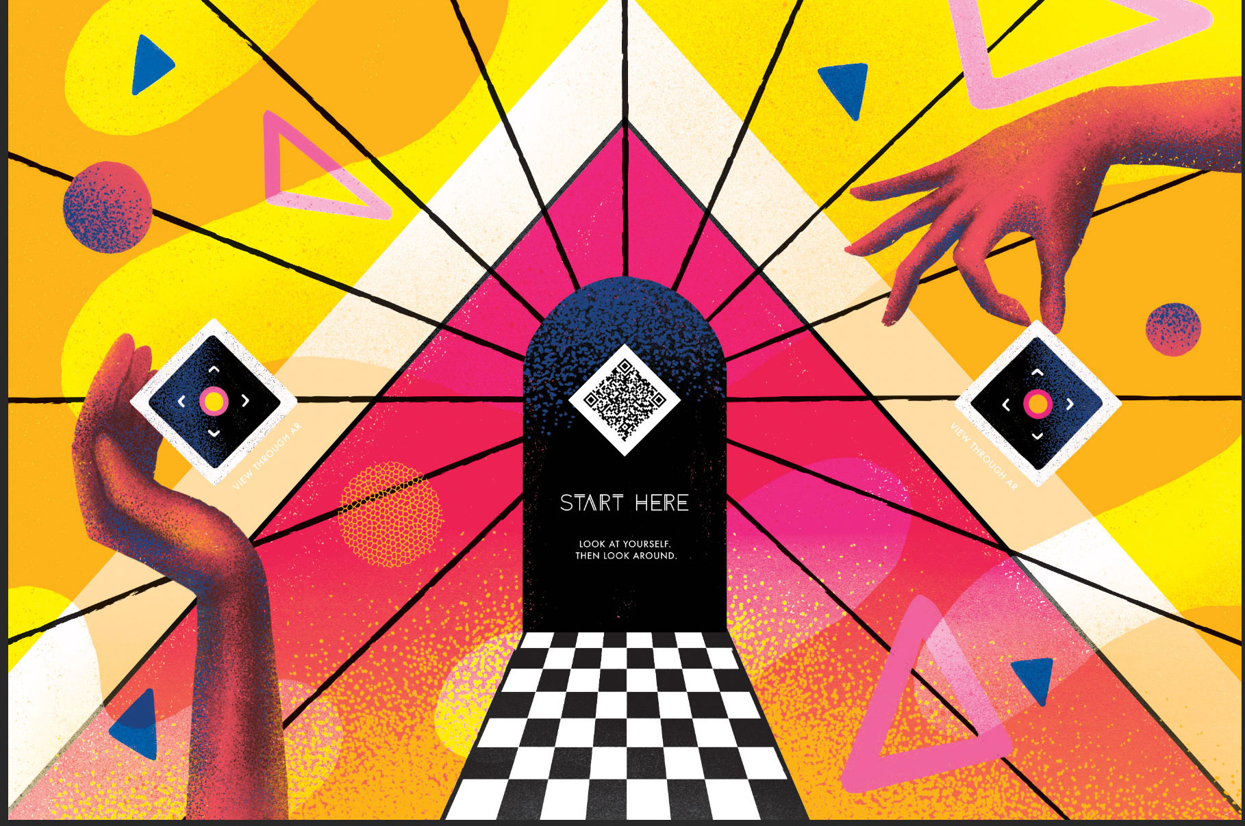 VMF Kaleidoscope — wall mural progress showing the large-scale AR artwork installation